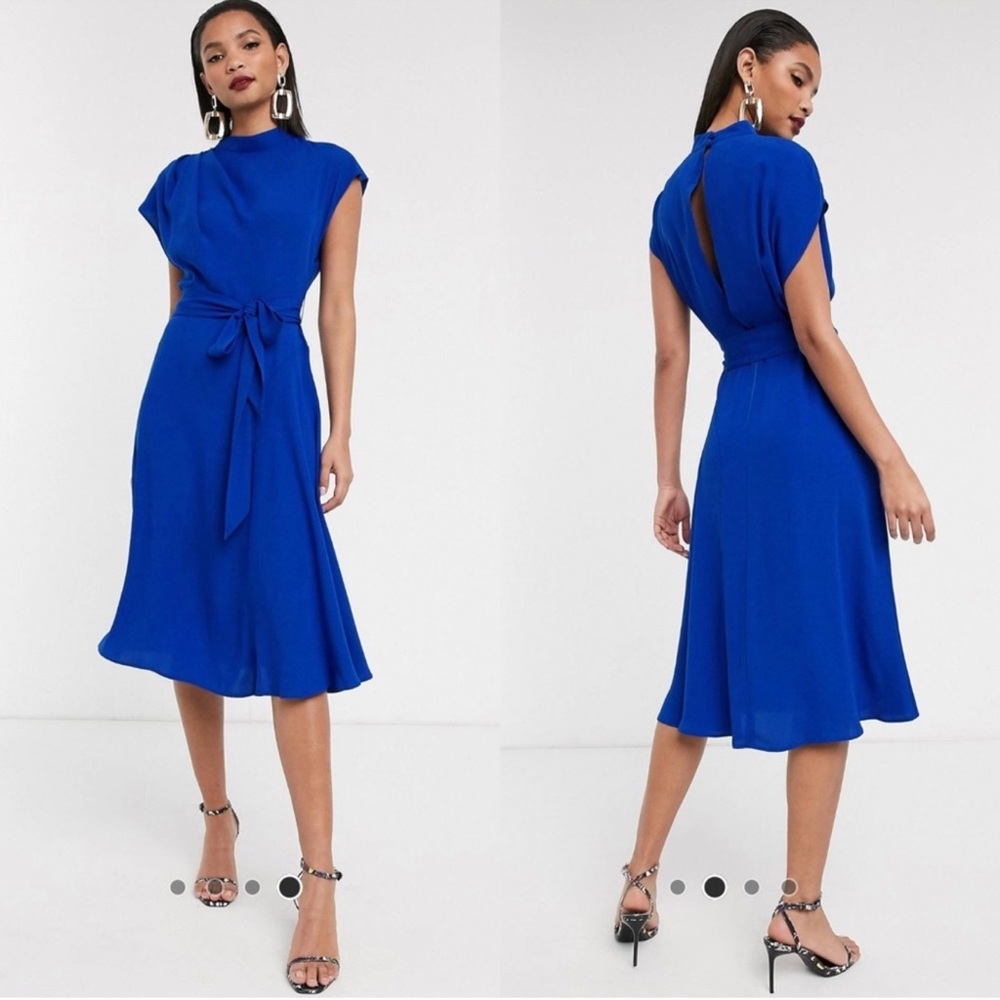 High Neck Midi Dress